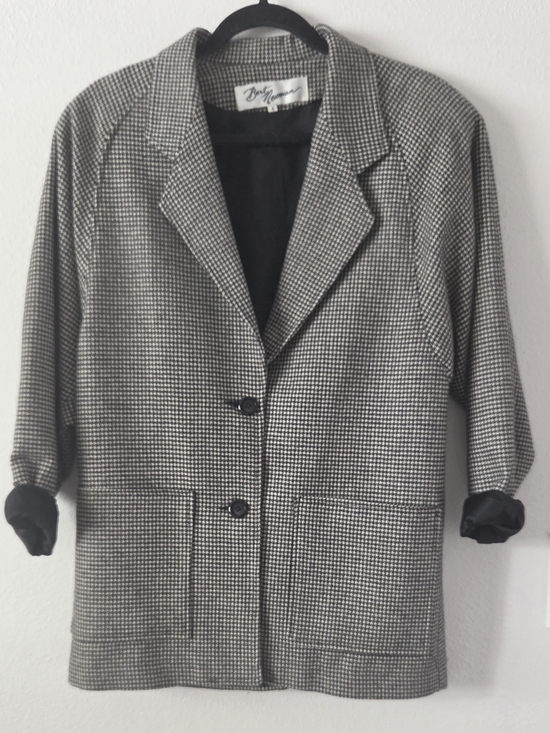 Bert Newman Jackets & Blazers - Vintage Wool Houndstooth Blazer Jacket - Black and White